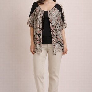 Simply Emma Black Top With Attached Cami